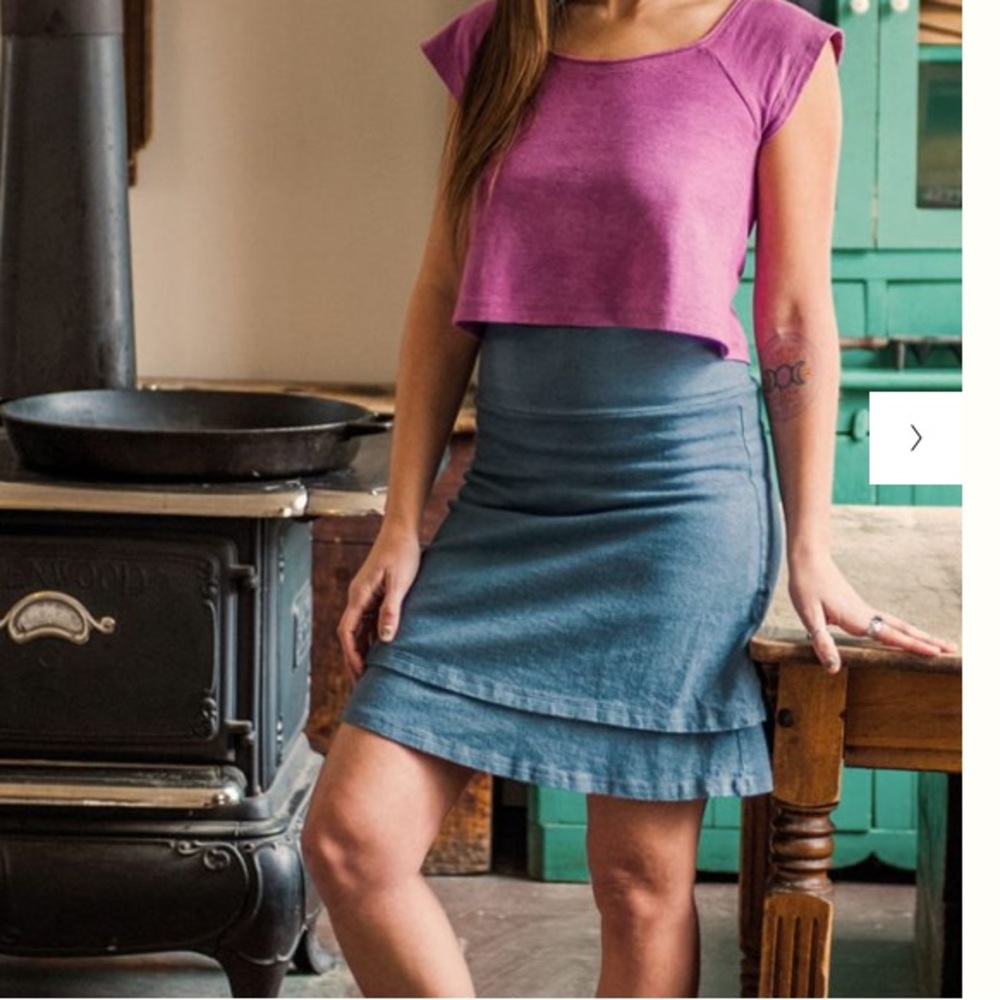 Bohemian Folk double a-line skirt